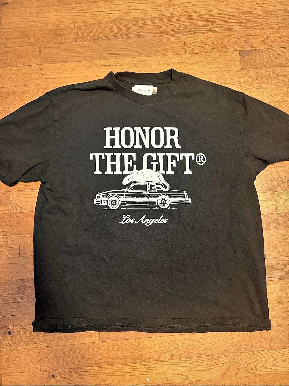 Honor The Gift  T-Shirt Black & White Large